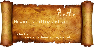 Neuwirth Alexandra névjegykártya